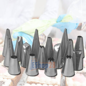 KIT 16 BICOS DE CONFEITAR CONFEITEIRO GALLIZZI GRANDE INOX